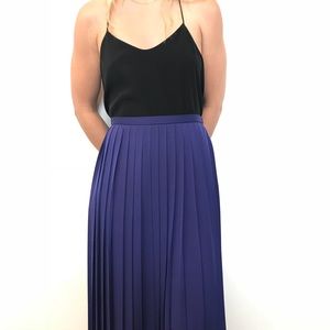 RHOI Silk Pleated Midi Skirt